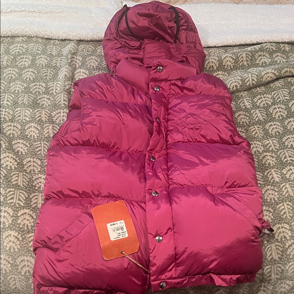 True Religion Pink Puffer Vest with Detachable Hood